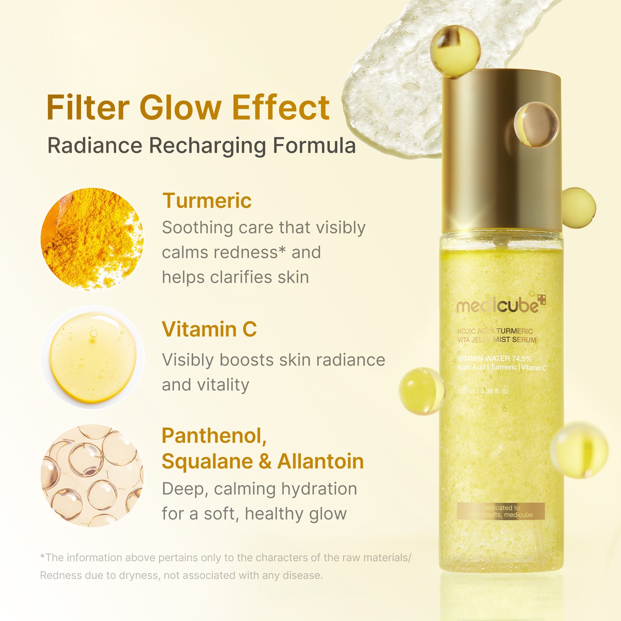 Kojic Acid Turmeric Vitamin Gold Jelly Mist Serum image 3