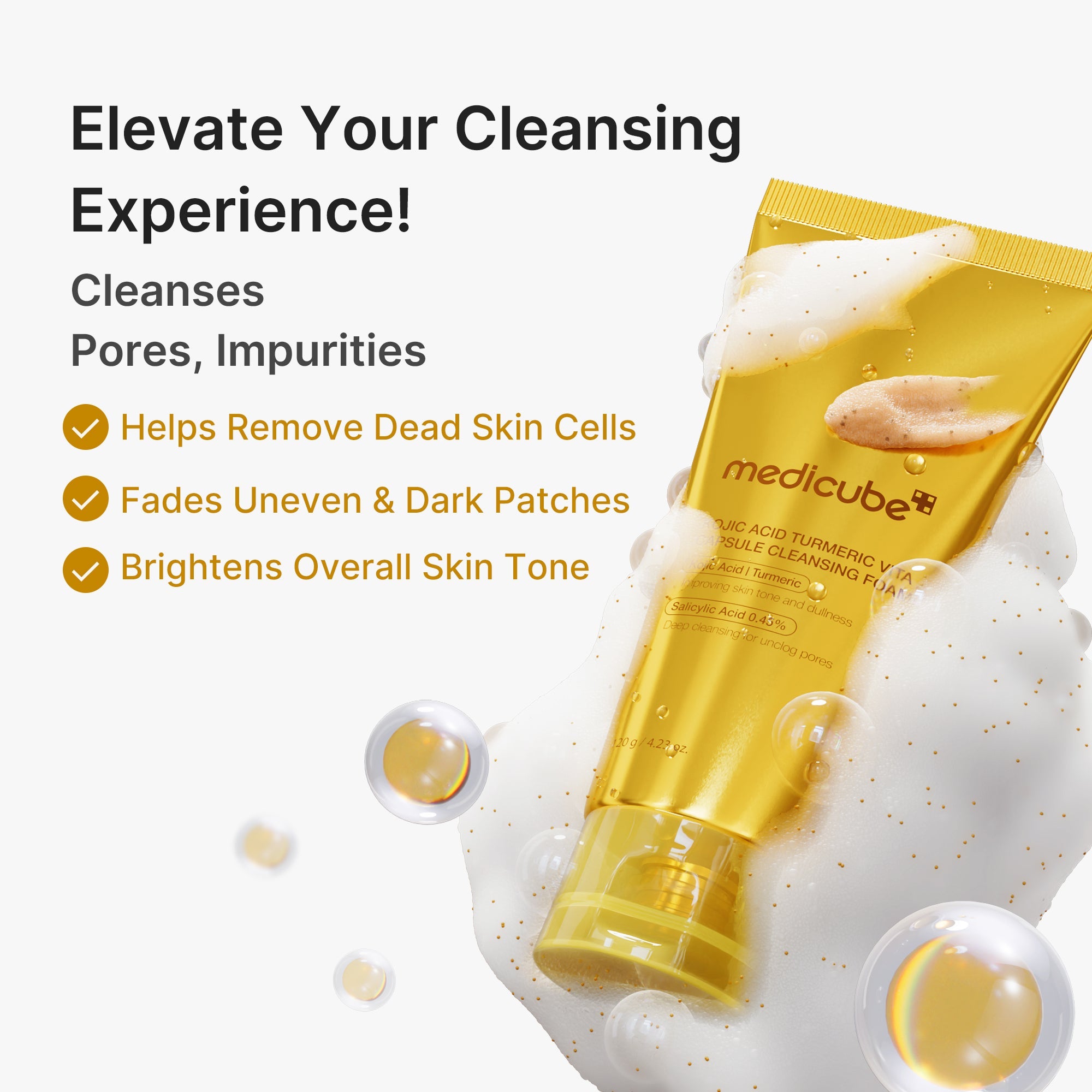 Kojic Acid Turmeric Vita Capsule Foam Cleanser image 3